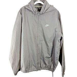 Nike Sportswear Windrunner Jacket Men’s XL Wolf Grey Hooded Full Zip AR2238-059